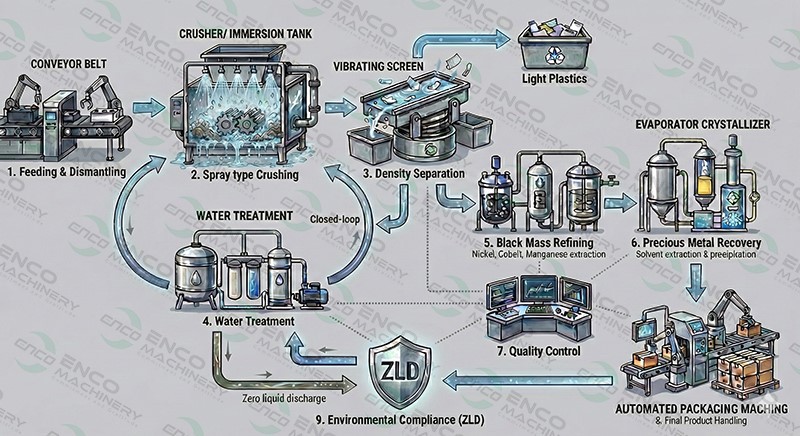 EV Battery Recycling Process Flow Diagram EV Battery Recycling Process Flow Diagram